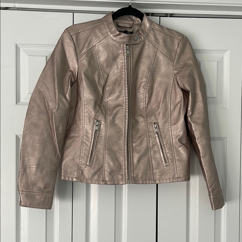 Baccini Metallic Leather Jacket